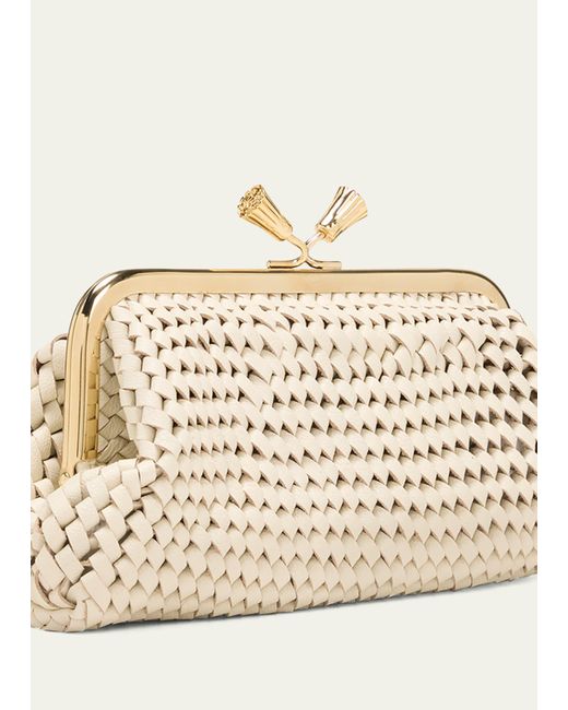 Anya Hindmarch Natural Maud Plaited Leather Clutch Bag
