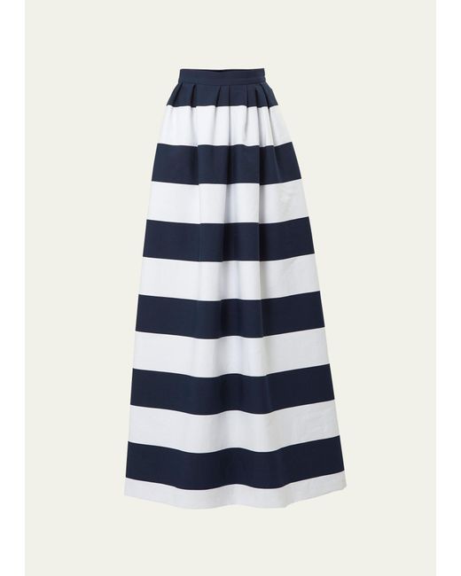 Carolina Herrera Blue Striped Ball Skirt