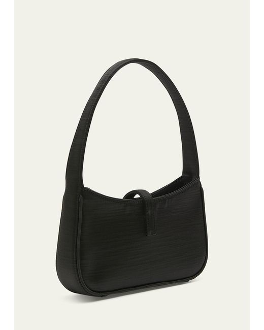Saint Laurent Black Le 5 A 7 Mini Ysl Shoulder Bag In Satin