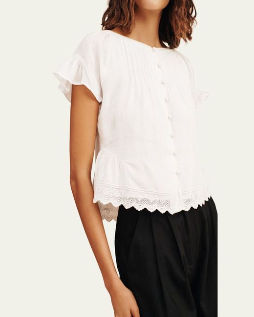 Posse Natural Grace High-Low Pintuck Blouse