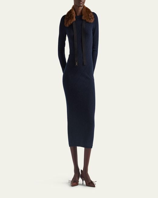 blue cashmere sweater dress Funnel Neck Cashmere Dress main image 0