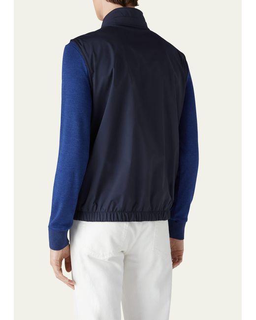 Loro Piana Blue Windmate Reversible Zip-front Vest for men