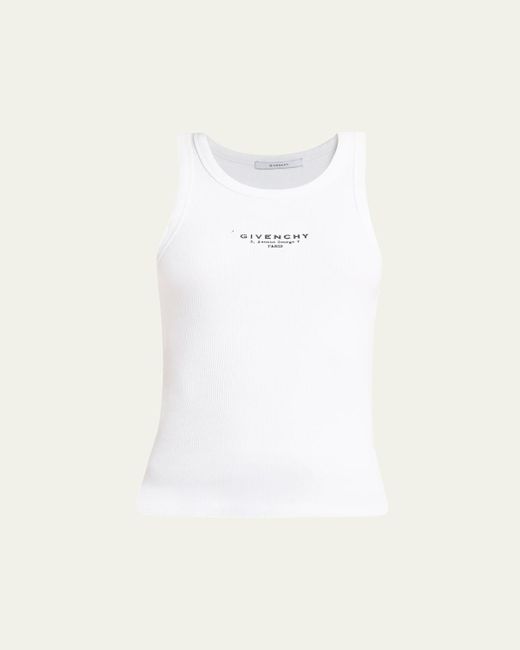 Givenchy White Archive Logo Stamp Print Tank Top