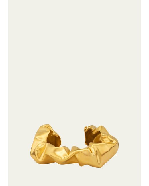 Completedworks Natural 14k Gold-plated Brass Scrunch Cuff Bracelet