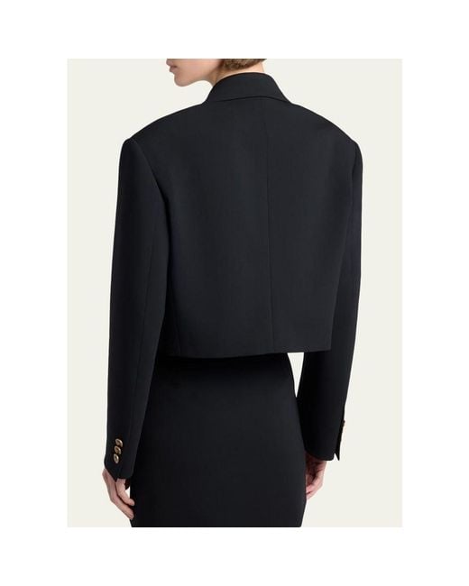 Versace Blue Cropped Informal Wool Jacket