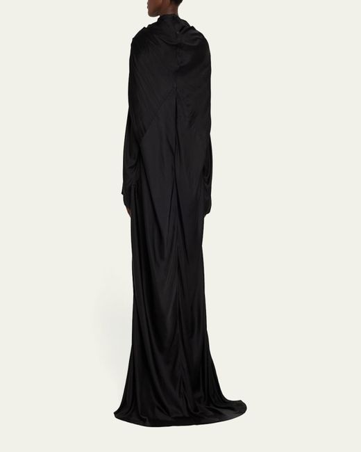 Rick Owens Black Drape Pleated Gown