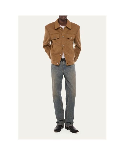Helmut Lang Brown Wool Trucker Jacket for men