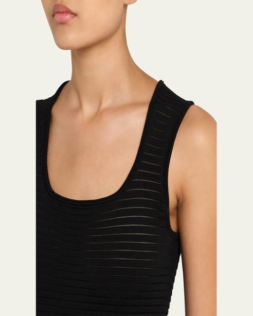 Jonathan Simkhai Black Lottie Stripe Illusion Mini Dress