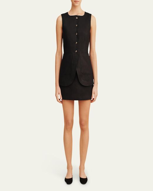 Posse Black Alice Linen Mini Skirt