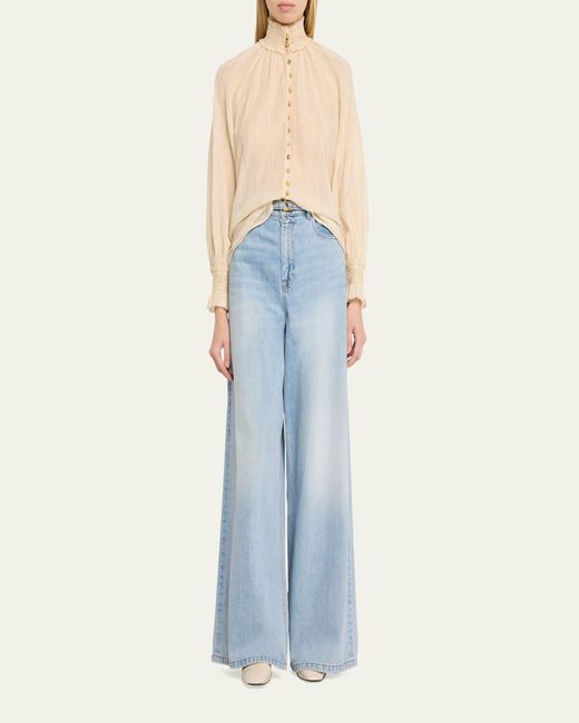 Zimmermann Natural Aster Buttoned Blouse