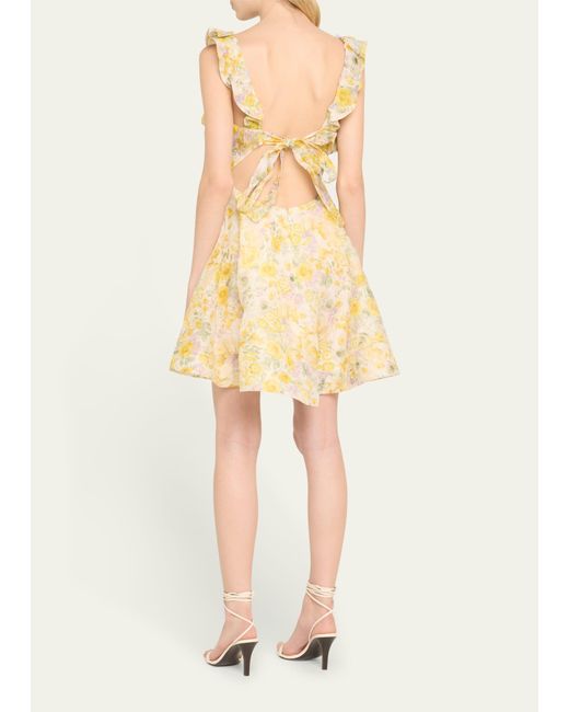 Zimmermann Natural Harmony Frilled Floral Mini Dress