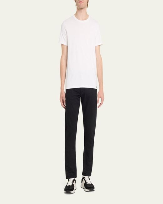 Tom Ford Blue Solid Stretch Jersey T-Shirt for men