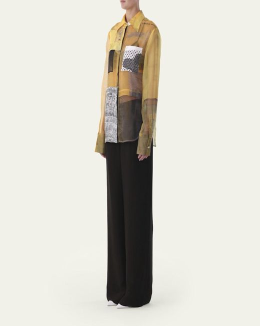 Jason Wu Metallic Patchwork Button-Down Shirt