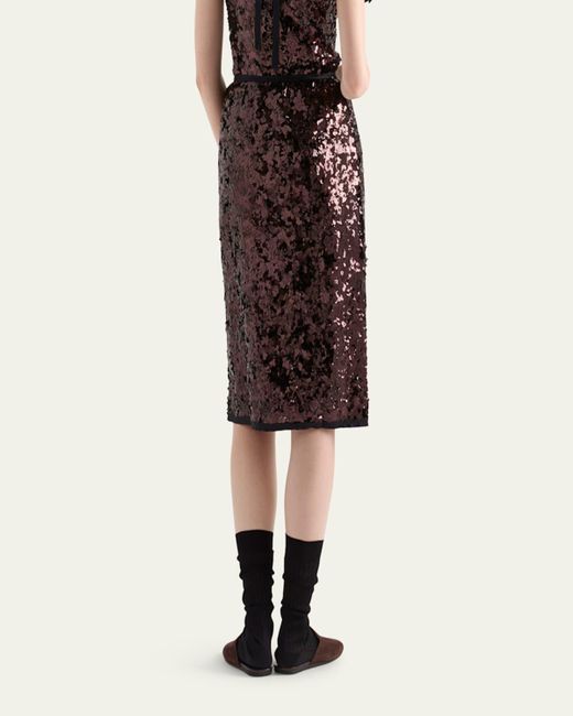 Prada Black Sequined Midi Skirt