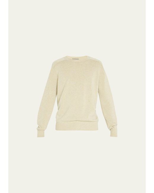 Bergdorf Goodman Natural Cashmere Crewneck Sweater for men