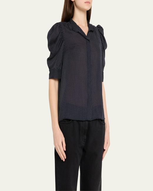 FRAME Blue The Gillian Top