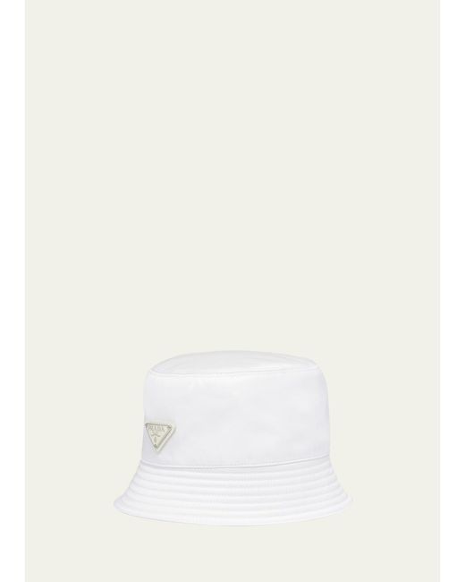 Prada White Nylon Bucket Hat for men