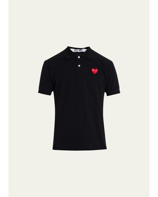 Comme des Garçons Black Polo Shirt With Heart for men