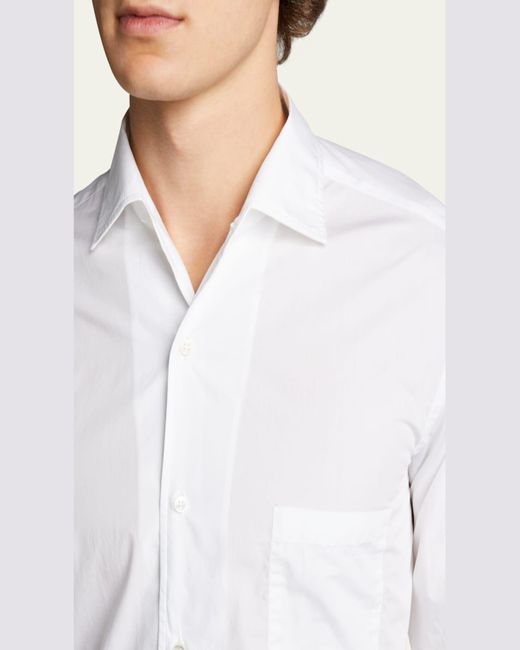 Loro Piana White Andre Cotton Poplin Shirt for men