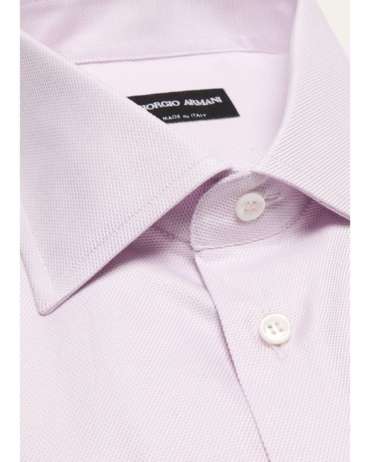 Giorgio Armani Pink Micro-dot Dress Shirt for men