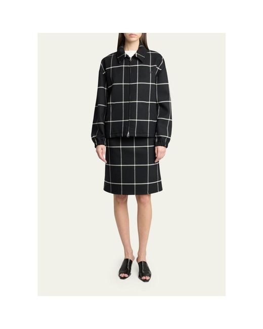 Courreges Black Checked Bomber Jacket