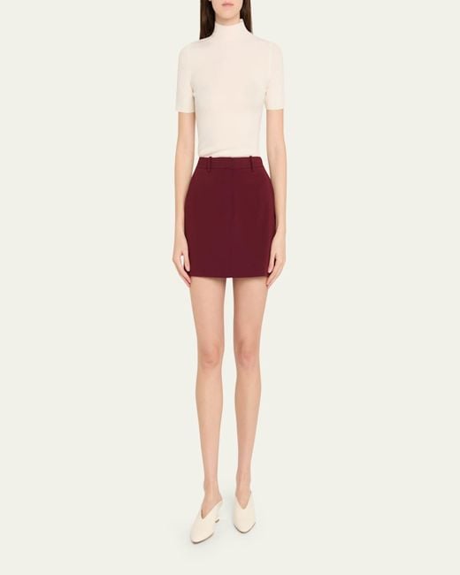 Theory Red Mini Trouser Skirt