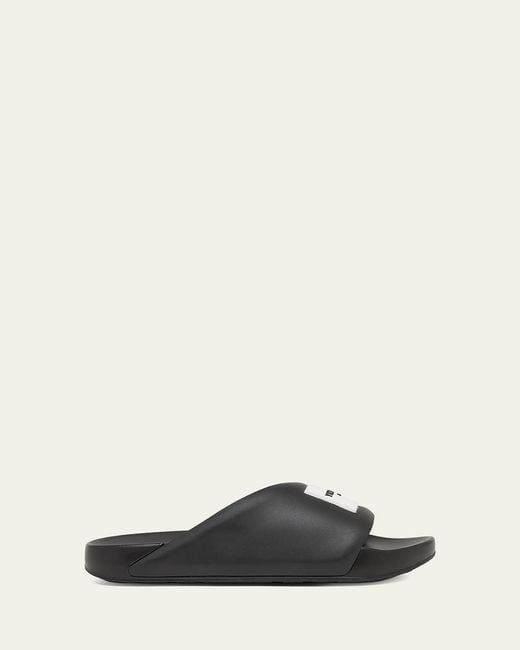 Givenchy White Logo Label Slide Sandals
