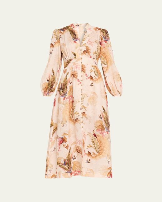 Zimmermann Natural Ascension Plunge Maxi Dress