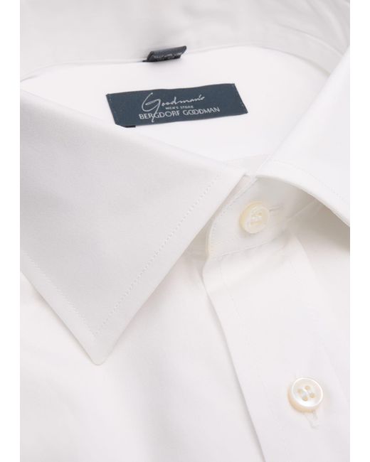 Bergdorf Goodman Natural Solid Poplin Dress Shirt for men