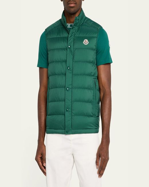 Moncler Green Barthe Down Vest for men