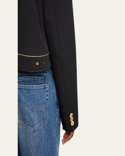 Sacai Blue Layered Wool Denim Jacket