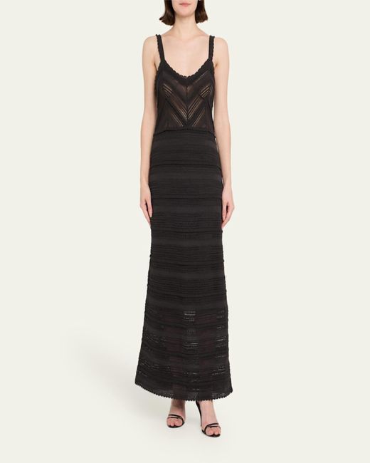 Zimmermann Black Lucky Sleeveless Lace Knit Dress