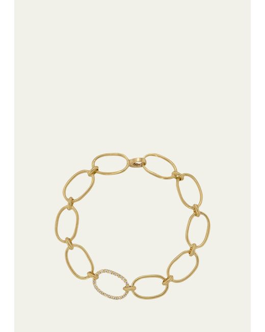 Irene Neuwirth White 18k Yellow Gold Large Link Bracelet