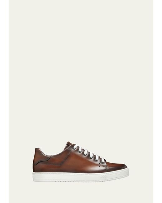 Berluti White Playtime Burnished Leather Sneakers for men