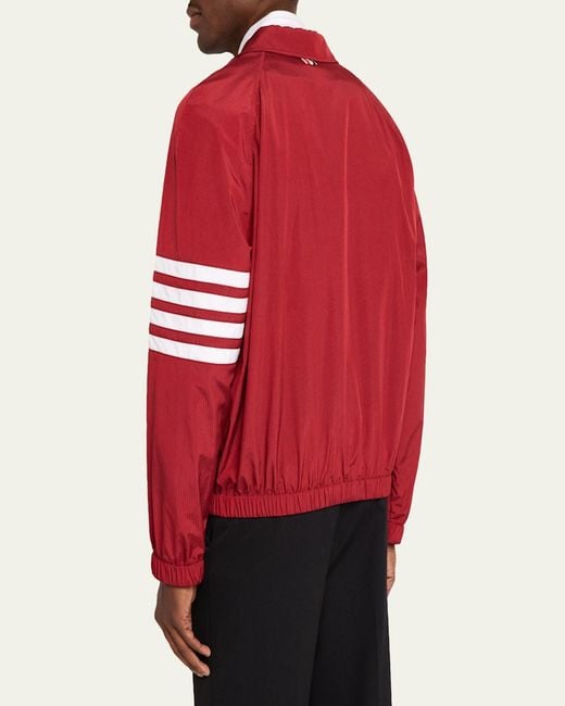 Thom Browne Red Ripstop 4-Bar Full-Zip Jacket for men