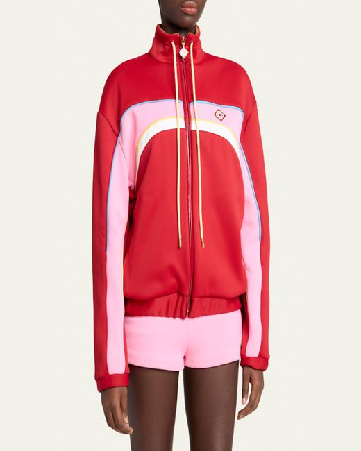 Casablanca Red Colorblock Oversized Track Jacket