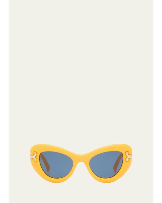 Emilio Pucci Blue Filigree Acetate & Metal Cat-eye Sunglasses