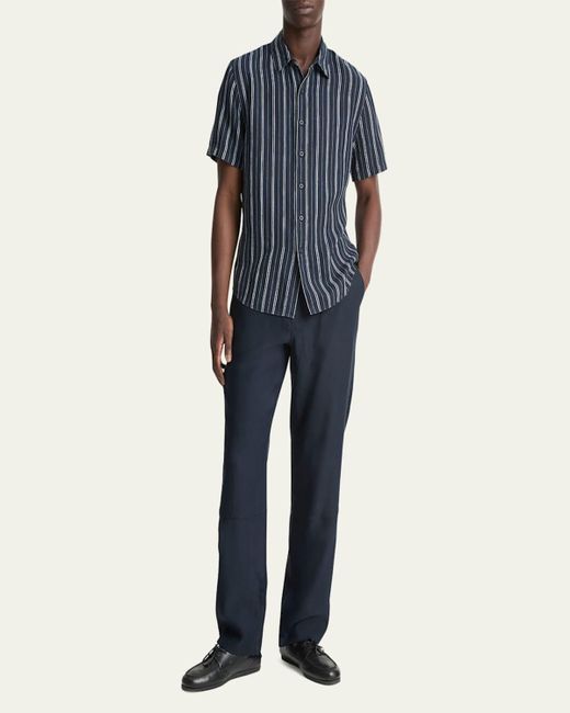 Vince Blue Classic Striped Sport Shirt for men