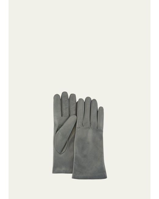 Portolano Gray Cashmere-lined Napa Leather Gloves