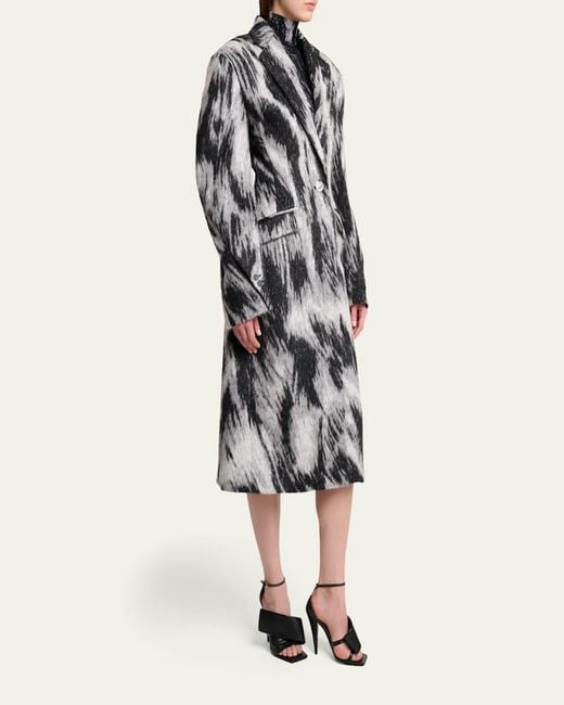 Givenchy White Animal Cocoon Coat