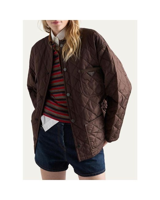 Prada Brown Quilted Nylon Jacket