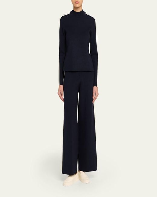 Veronica Beard Blue Asante Knit Pullover