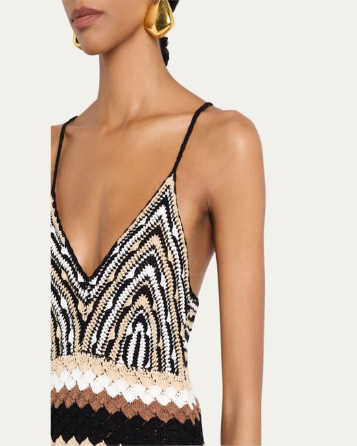 Ramy Brook White Harlow Crochet Knit Midi Dress