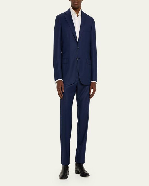 Brioni Blue Textured Solid Two-Piece Suit, Bright for men