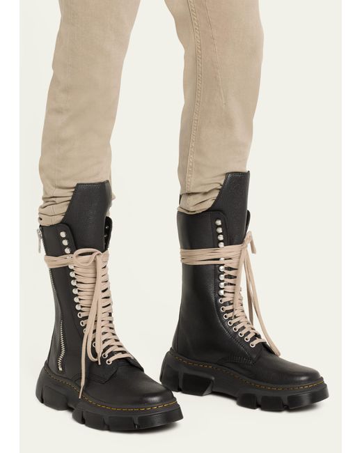 Rick Owens Black X Dr. Martens Calf-length Lace-up Boot for men