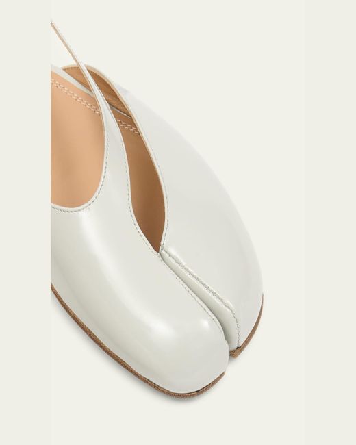 Maison Margiela Natural Tabi Leather Split-Toe Slingback Flats