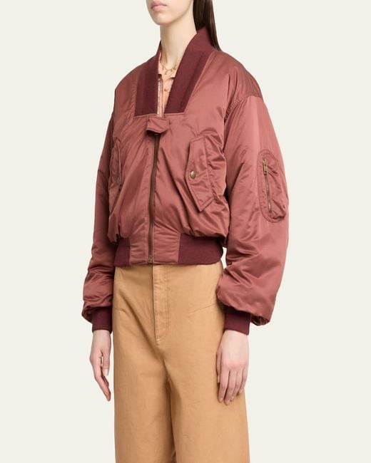 Chloé Red Short Bomber Jacket