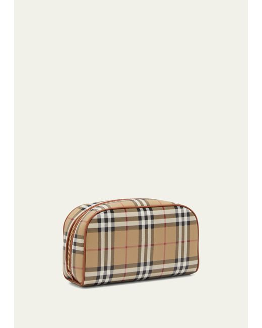 Burberry Natural Check Zip Cosmetic Pouch Bag
