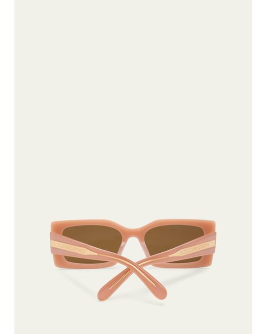 Stella McCartney Natural 2001 Acetate Rectangle Sunglasses