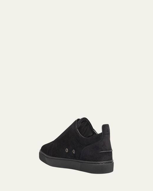Christian Louboutin Black St Louis Suede Slip-On Sneakers for men